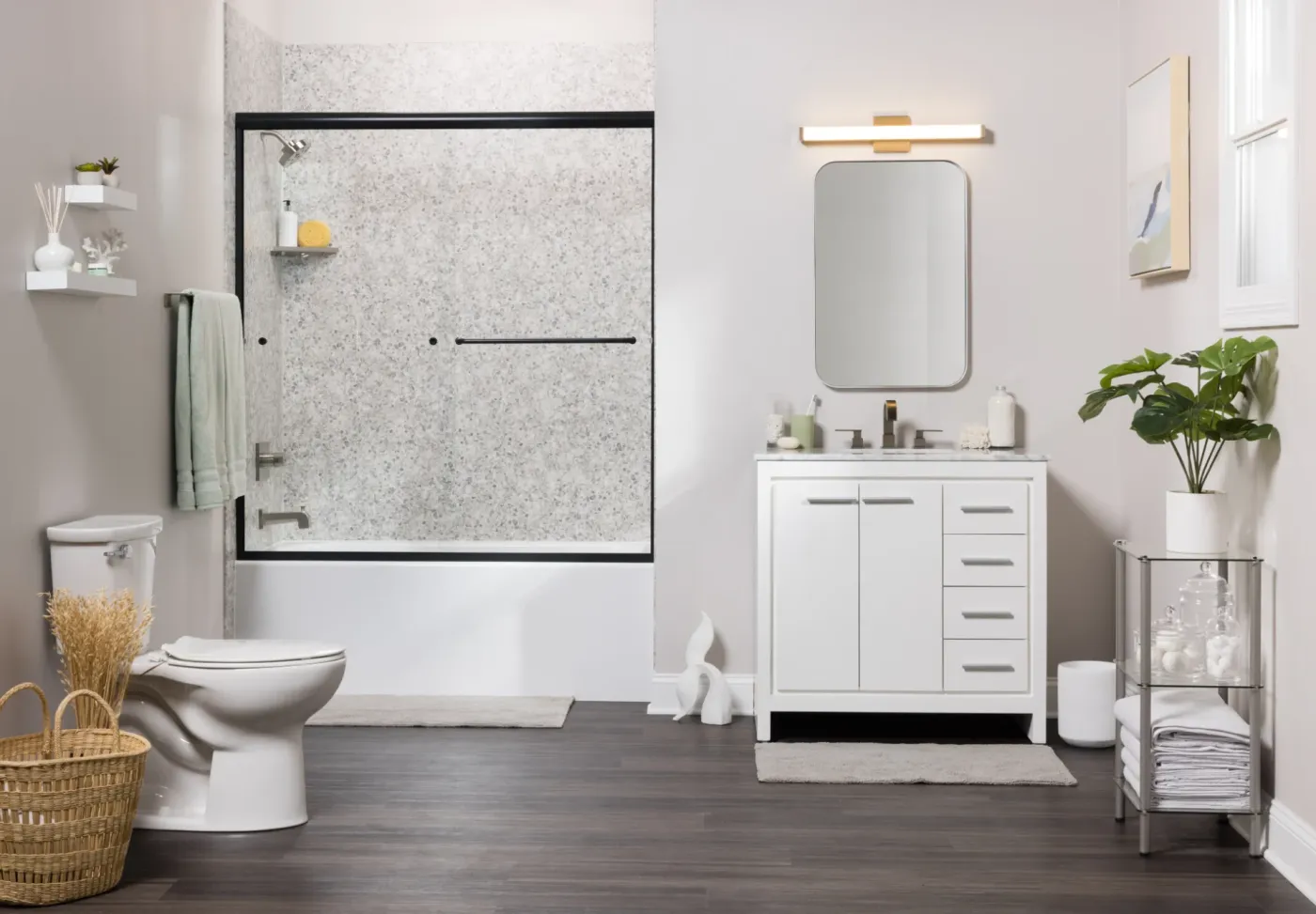 Before and after bathroom remodel