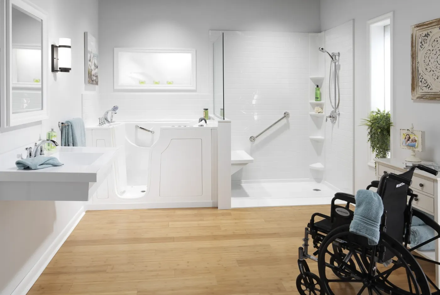 Before and after bathroom remodel